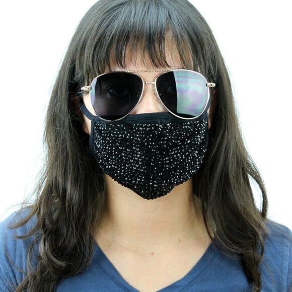 Rhinestone Face Mask In Polyester Material - HOST PICK!!! - Picture 12 of 13